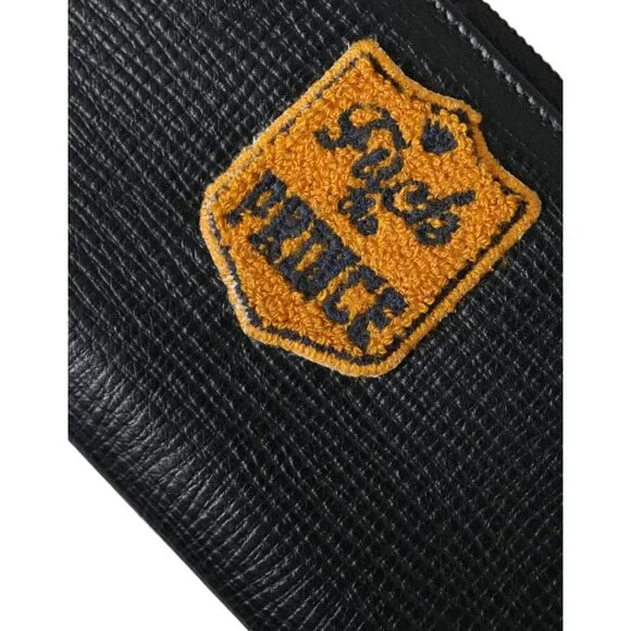 Dolce & Gabbana Black Leather Logo Patch Zip Around Continental Wallet - Picture 5 of 8